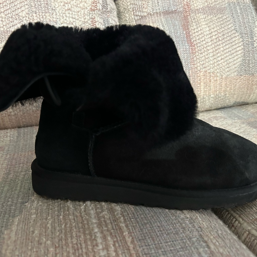 UGG Black Suede Bailey Button II Boots - Picture 8 of 12